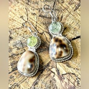 Cowrie Shell Earrings 2 1/4”